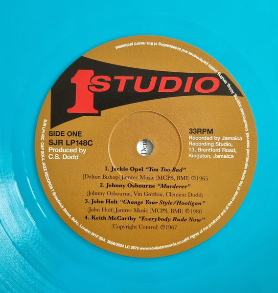 Image of Label Cover of 1634118E: 2xLP - VARIOUS, Studio One Rude Boy (Soul Jazz; SJRLP148C, Worldwide 2024, 2 Inners, Red and Cyan Vinyl)   NEW/NEW