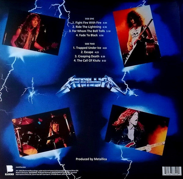 Image of Back Cover of LP - VG+/VG+ - METALLICA, Ride The Lightning (Blackened; 00602547885241, Europe 2016, Gatefold, Insert), Light Hairline Across Side 2, Doesn't Affect Play,  - 4346139S