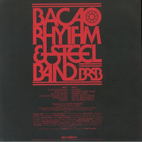 Image of Back Cover of 1054129S: LP - THE BACAO RHYTHM & STEEL BAND, BRSB (Big Crown Records; BC155-LP, US 2024, Yellow Vinyl)   NEW/NEW