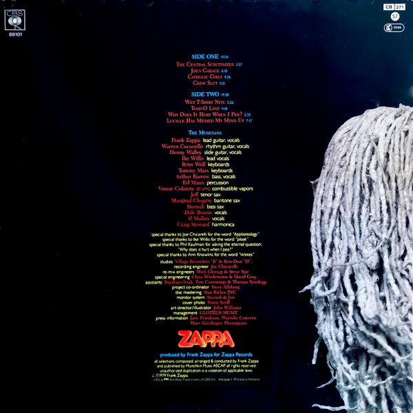Image of Back Cover of LP - VG/VG - FRANK ZAPPA, Joe's Garage Act I (CBS; CBS 86101, Europe 1979, Gatefold, Insert), ,  - 3126130E