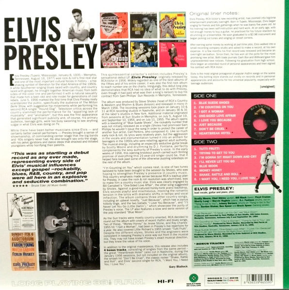 Image of Back Cover of LP - NEW/NEW - ELVIS PRESLEY, Elvis Presley (WaxTime; 771972, Europe 2014 Reissue), ,  - 6036092E
