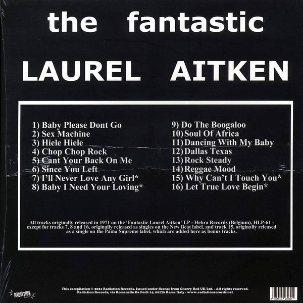 Image of Back Cover of 1014335C: LP - LAUREL AITKEN, The Fantastic Laurel Aitken (Radiation Roots; RROO371, Italy 2021 Reissue)   NEW/NEW