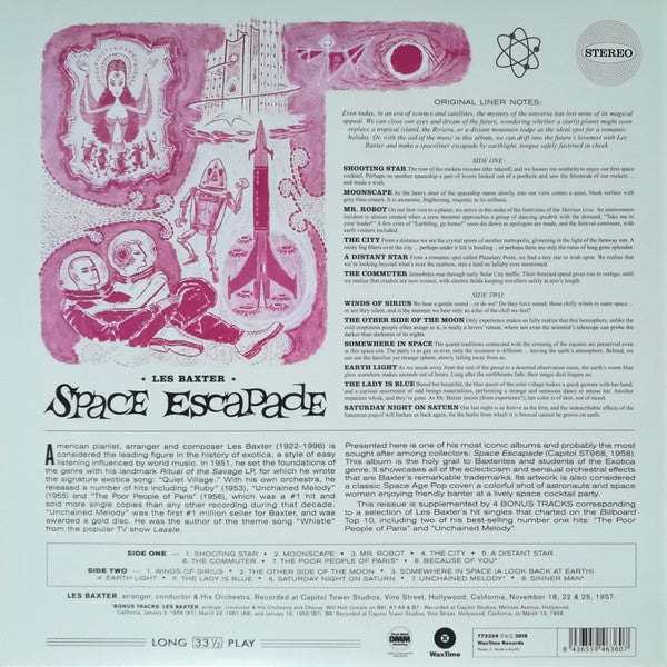 Image of Back Cover of LP - NEW/NEW - LES BAXTER, Space Escapade (WaxTime; 772224, Europe 2018 Reissue), ,  - 0236118E