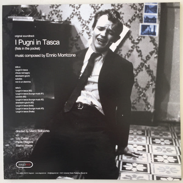 Image of Back Cover of LP - EX/EX - ENNIO MORRICONE, I Pugni In Tasca (Fists In The Pocket) - Original Soundtrack (Dagored; RED221C, Italy 2015, Blue vinyl), Still In Stickered Shrinkwrap,  - 1826476E