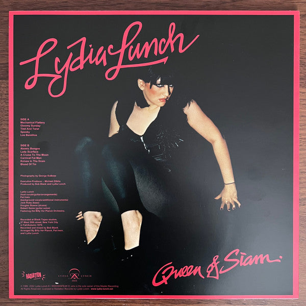 Image of Back Cover of 3654180S: LP - LYDIA LUNCH, Queen Of Siam (Radiation Reissues; RRS218, US 2023 Reissue)   NEW/NEW