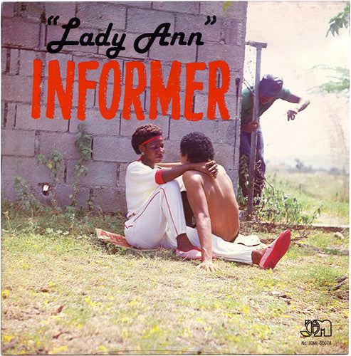 Image of Front Cover of 1014380C: LP - LADY ANN, Informer (Joe Gibbs Music; JGML-60074, US 1983) Pressing imperfections, light marks, slight crackle in places, noticeable on B1. Clean labels. Sleeve is water damaged on front and back right area; front sleeve looks really nice, back has ripped areas.  G+/VG