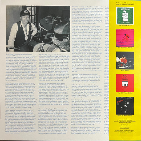 Image of Back Cover of 4524371E: LP - TATSUYA NAKAMURA, Locus (BBE; BBE628ALP, UK 2023 Reissue, Gatefold, Insert)   VG+/VG