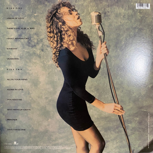 Image of Back Cover of 1044268S: LP - MARIAH CAREY, Mariah Carey (Columbia; 19439776361, US 2020 Reissue, Inner, Clear [Glass Bottle])   EX/EX