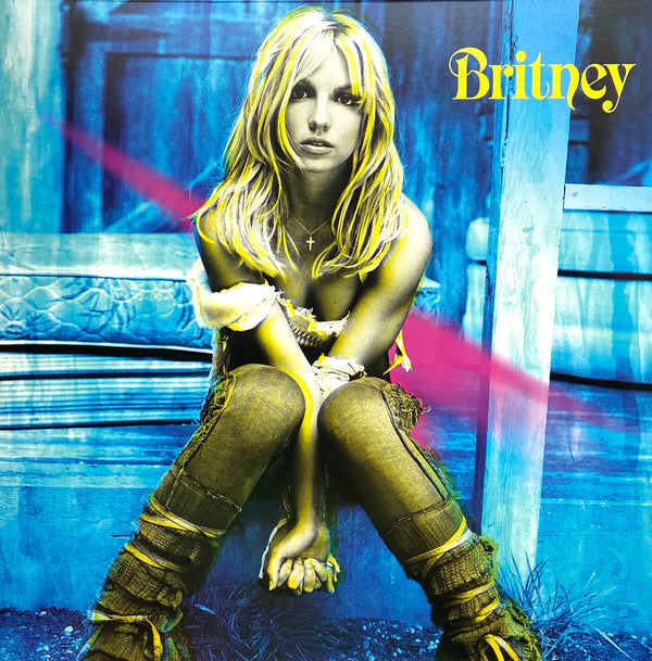 Image of Front Cover of 1344085S: LP - BRITNEY SPEARS, Britney (Jive ; 19075938731, US 2020 Reissue, Inner, Limited Edition, Clear With Blue & Yellow Splatter) Inner Split   VG+/VG+