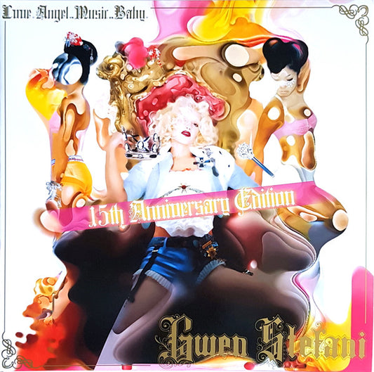 Image of Front Cover of 4425293E: 2xLP - GWEN STEFANI, Love.Angel.Music.Baby. (Interscope Records; B0032057-01, US 2020 Reissue, Gatefold, 15th Anniversary Edition, limited to 3000 units. Hot Pink & White Swirl)   EX/VG+