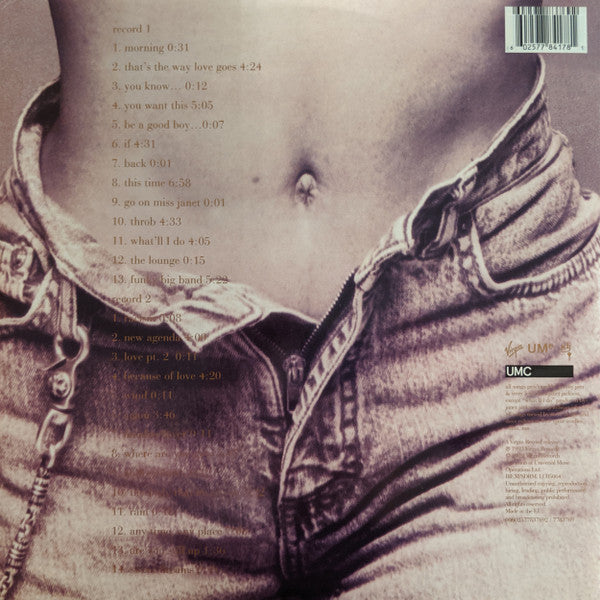 Image of Back Cover of 2xLP - VG+/VG+ - JANET JACKSON, Janet. (UMC; 00602577837692, UK & Europe 2019 Reissue, Gatefold, 180 Gram Clear Vinyl), ,  - 2746182S