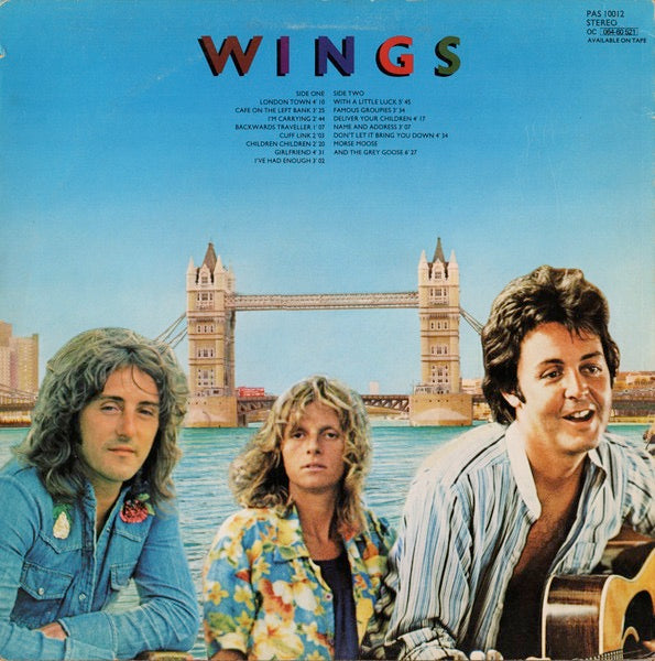Image of Back Cover of LP - VG/VG - WINGS, London Town (Parlophone; PAS 10012, UK 1978, Inner With Curved Corners, Poster), Strong VG all around. Creasing, corner wear, hairlines.,  - 4825208E