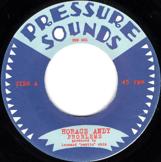 Image of Front Cover of 1014461C: 7" - HORACE ANDY / AUGUSTUS PABLO, Problems / Lovers Mood (Pressure Sounds; PSS 001, UK 1995 Reissue, Plain sleeve)   /VG