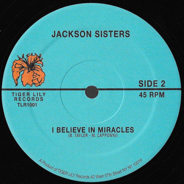 Image of Back Cover of 12" - VG+/VG - JACKSON SISTERS, I Believe In Miracles (Remix / Original) (Tiger Lily Records; TLR1001, US 2003, Die Cut Company Sleeve), Light marks only.,  - 2016520C