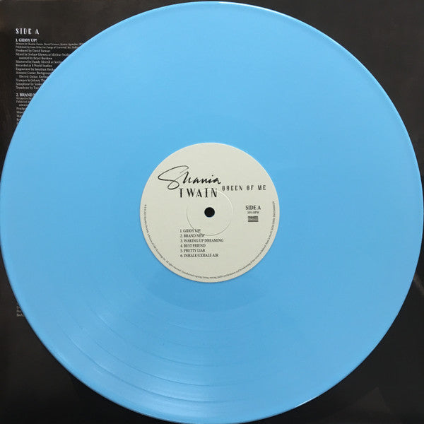 Image of Label of 1144045S: LP - SHANIA TWAIN, Queen Of Me (Republic Nashville; 00602448764485, Europe 2023, Inner, Blue Vinyl)   VG+/VG+