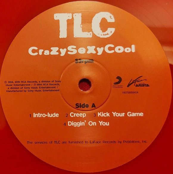 Image of Label Cover of 2xLP - EX/EX - TLC, CrazySexyCool (Sony Music Commercial Music Group; 19075995641, UK 2019 Reissue, Gatefold, Red Vinyl), ,  - 3726241E