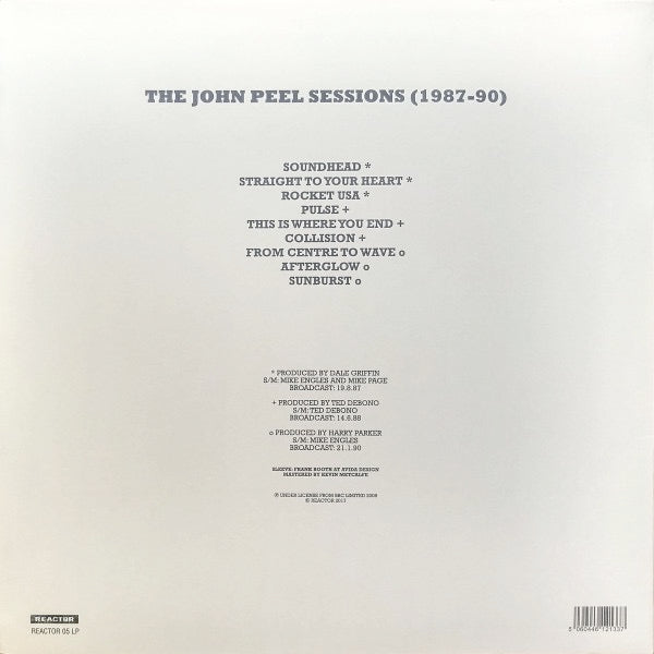 Image of Back Cover of 1134021E: 2xLP - LOOP, Wolf Flow (The John Peel Sessions (1987-90)) (Reactor; REACTOR 05 LP, UK 2017 Reissue, Transparent Blue Vinyl)   NEW/NEW