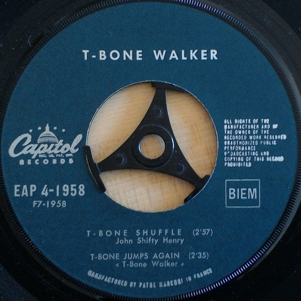 Image of Label Cover of 7" EP - VG+/VG - T-BONE WALKER, T-Bone Shuffle (Capitol Records ; EAP 4-1958, France 1963, Laminated Flipback Sleeve), ,  - 2326125E