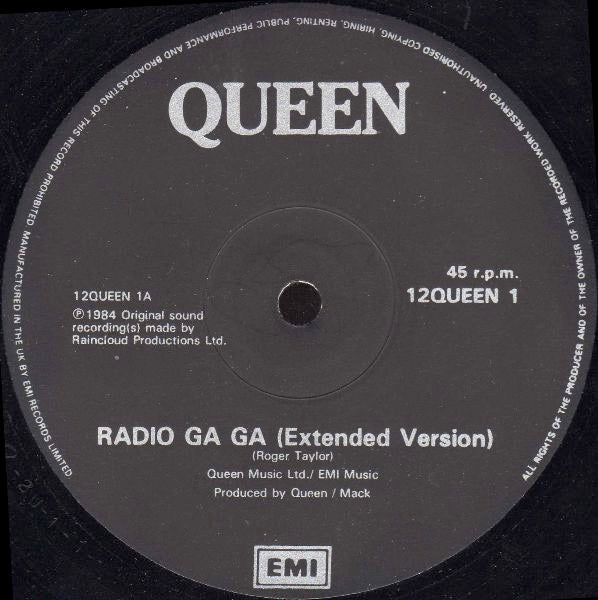 Image of Label Cover of 5025075E: 12" - QUEEN, Radio Ga Ga (EMI; 12QUEEN1, UK 1984, Picture Sleeve) Strong VG  VG/VG