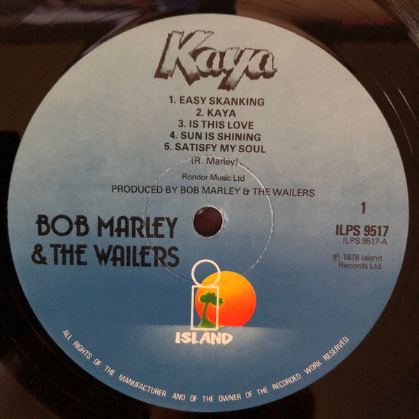 Image of Label Cover of 2715498C: LP - BOB MARLEY AND THE WAILERS, Kaya (Island Records; ILPS 9517, UK 1978, Company Inner, No "EMI" on labels.)   VG/VG