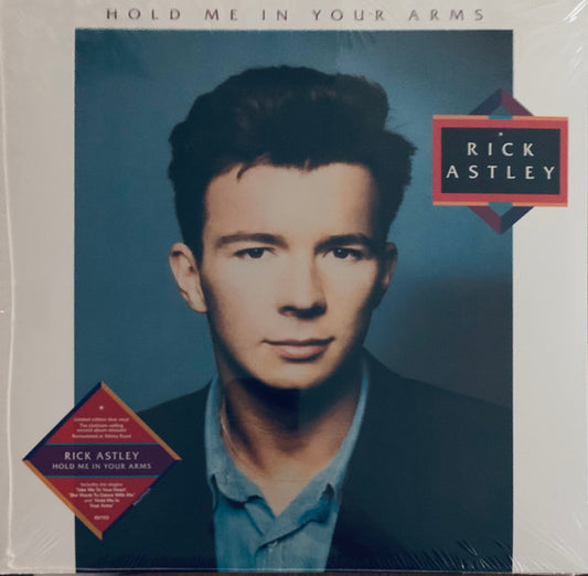 Image of Front Cover of 1815243C: LP - RICK ASTLEY, Hold Me In Your Arms (BMG; BMGCAT793LPX, UK 2023 Reissue, Inner, Blue Vinyl)   VG+/VG+