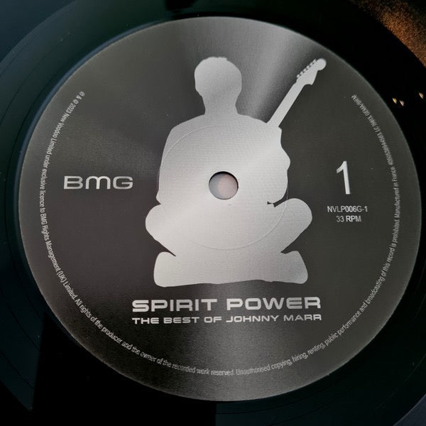 Image of Back Cover of 2xLP - EX/VG - JOHNNY MARR, Spirit Power (The Best Of Johnny Marr) (BMG; NVLP006, Europe 2023, Gatefold, 2 Inners, 180 Gram Vinyl), Still In Opened Shrinkwrap With Hype Sticker. Marks On Vinyl From Storage.,  - 1816653C