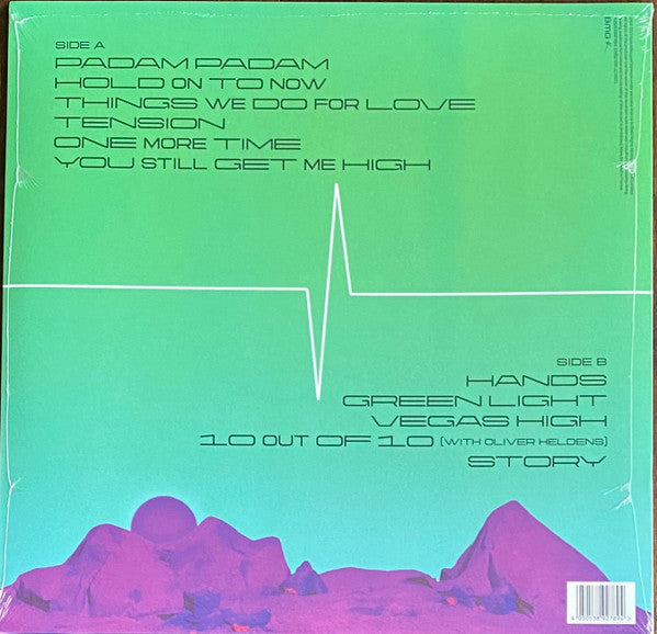 Image of Back Cover of 0125063E: LP - KYLIE, Tension (BMG; 538927891, Worldwide 2023, Inner & Insert, Green Transparent Vinyl) Hype Sticker on Front Sleeve  EX/VG+