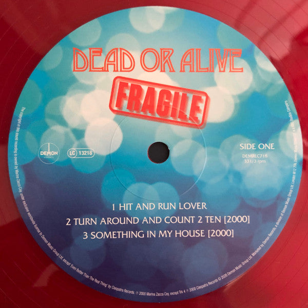 Image of Label Cover of 1144253S: 2xLP - DEAD OR ALIVE, Fragile (Demon Records; DEMREC718, UK, Europe & US 2020, 2 Inners, Red Vinyl.)   VG+/VG+