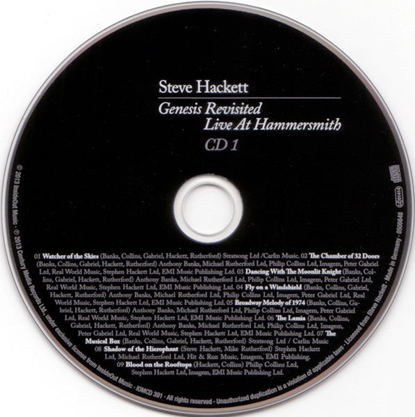 Image of Label Cover of CD - VG+/VG+ - STEVE HACKETT, Genesis Revisited: Live At Hammersmith (Inside Out Music; IOMCD 391, Europe 2013, Quintuple Digipak in Slipcase, 3 CDs and 2 DVDs), ,  - 4136038E