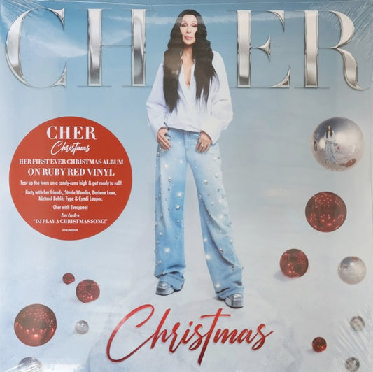 Image of Front Cover of 1144137S: LP - CHER, Christmas (Warner Records; 093624851189, Worldwide 2023, Insert, Ruby Red Vinyl)   VG+/EX