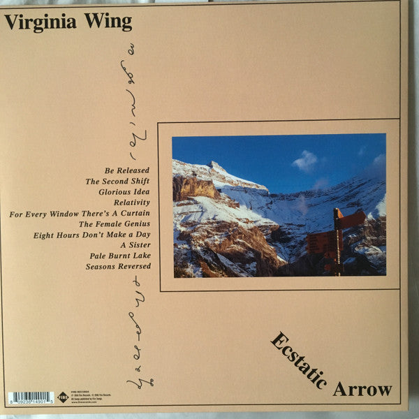 Image of Back Cover of 1134167E: LP - VIRGINIA WING, Ecstatic Arrow (Fire Records; FIRELP490,  2018, Booklet, 2 Posters, Blue Vinyl, Download Code)   NEW/NEW