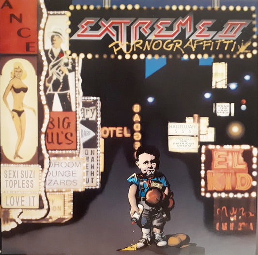 Image of Front Cover of 1114243C: LP - EXTREME, Extreme II : Pornograffiti (A&M Records; 395 313-1, UK 1990, Vertical Barcode. DFI in Run-outs)   VG/VG