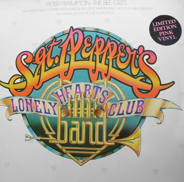 Image of Front Cover of LP - VG+/G+ - VARIOUS, Sgt. Pepper's Lonely Hearts Club Band (A&M Records; AMLZ 66600, UK 1978, Hype Stickered Gatefold Sleeve, 2 Inners, Poster, Pink Vinyl.), Strong G+ one big surface mark on first disc. No hype sticker.,  - 1946108S