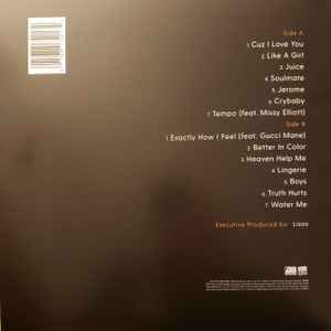 Image of Back Cover of 1144349S: LP - LIZZO, Cuz I Love You (Atlantic; 0075678652134, Europe 2019, Insert, Clear Vinyl)   VG+/VG+