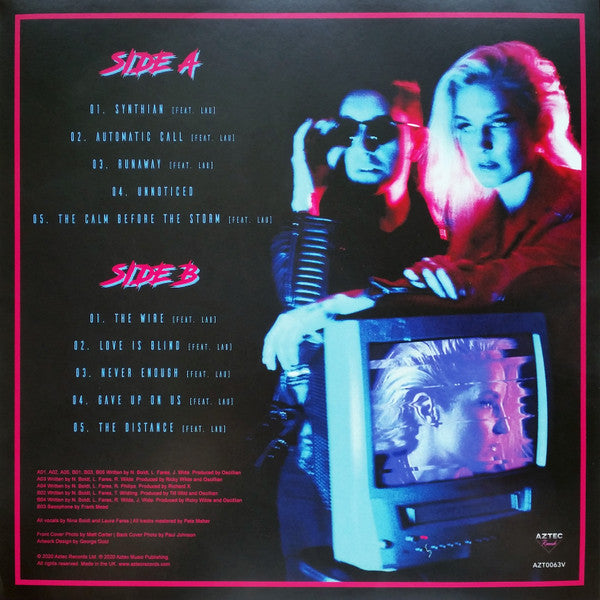 Image of Back Cover of 1144376S: LP - NINA, Synthian (Aztec Records; AZT0063V, UK 2020,  Magenta Neon vinyl)   VG+/VG+