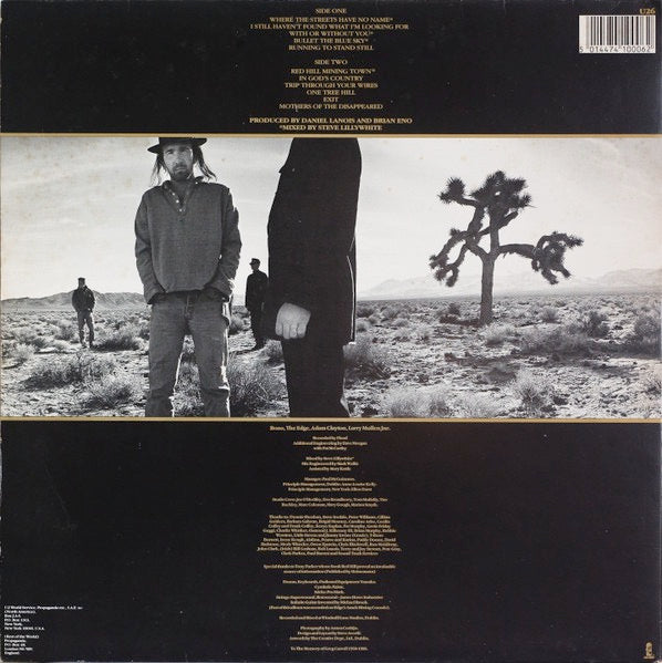 Image of Back Cover of LP - VG/VG - U2, The Joshua Tree (Island Records; U26, UK 1987, Gatefold, Black Inner & Insert, PRS Pressing. ), Hairlines, edge wear,  - 2846115S