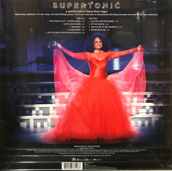 Image of Back Cover of 1124411E: LP - DIANA ROSS, Supertonic Mixes (Universal Music; 00602508731167, Europe 2020, Picture Sleeve, Clear Vinyl) Corner Bump, Looks Unplayed  VG+/EX