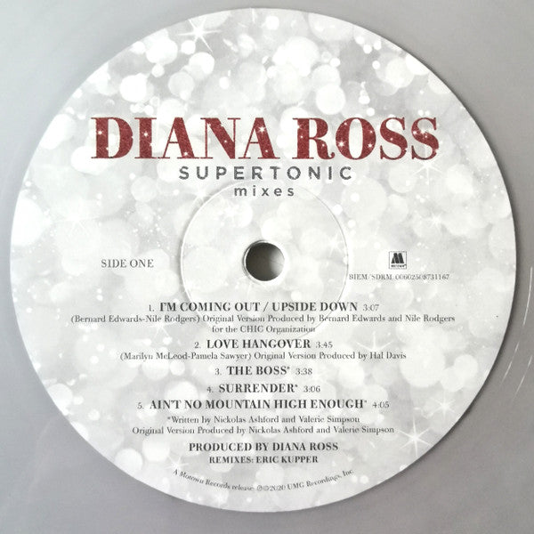 Image of Label Cover of 1124411E: LP - DIANA ROSS, Supertonic Mixes (Universal Music; 00602508731167, Europe 2020, Picture Sleeve, Clear Vinyl) Corner Bump, Looks Unplayed  VG+/EX