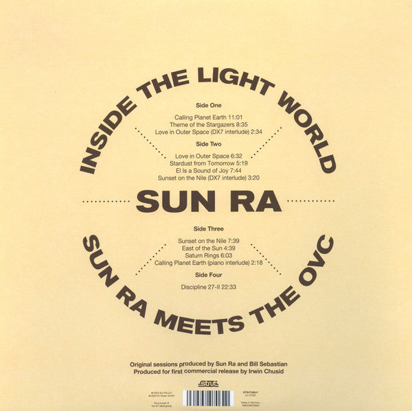 Image of Back Cover of 1554693S: 2xLP - SUN RA, Inside The Light World: Sun Ra Meets The OVC (Strut Records; STRUT288LP, Worldwide 2024, Triple Gatefold, Booklet, Record Store Day 2024)   NEW/NEW