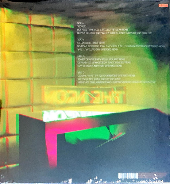 Image of Back Cover of 1124458E: 2xLP - ERASURE, The Neon Remixed (Mute; RSTUMM455, USA & Europe 2021, 2 Inners, Transparent amber + transparent yellow vinyl)   VG+/VG+