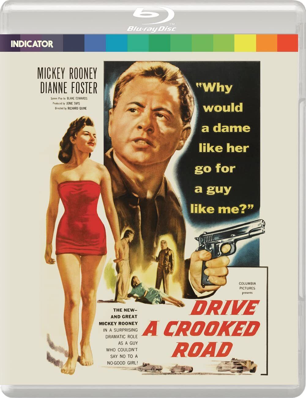 Image of Front Cover of Blu-Ray - EX/EX - MICKEY ROONEY, DIANNE FOSTER, Drive a Crooked Road (Indicator ; 302, UK ), Opened in store, unplayed ,  - 3536054E