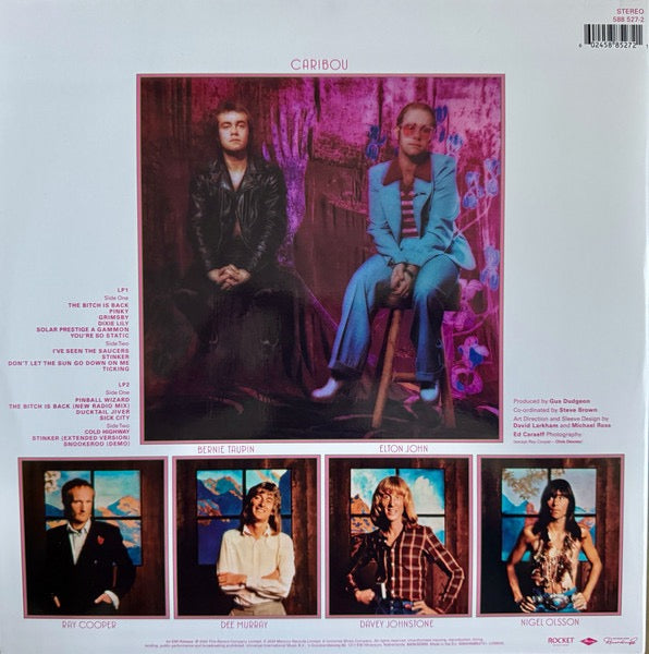 Image of Back Cover of 4834174E: 2xLP - ELTON JOHN, Caribou (Rocket Entertainment; 588 527-2, USA & Europe 2024 Reissue, Sky Blue Vinyl)   NEW/NEW