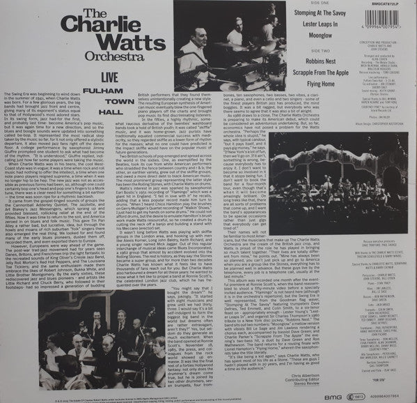 Image of Back Cover of LP - NEW/NEW - CHARLIE WATTS, Live At Fulham Town Hall (BMG; , Worldwide 2024), ,  - 0636235E