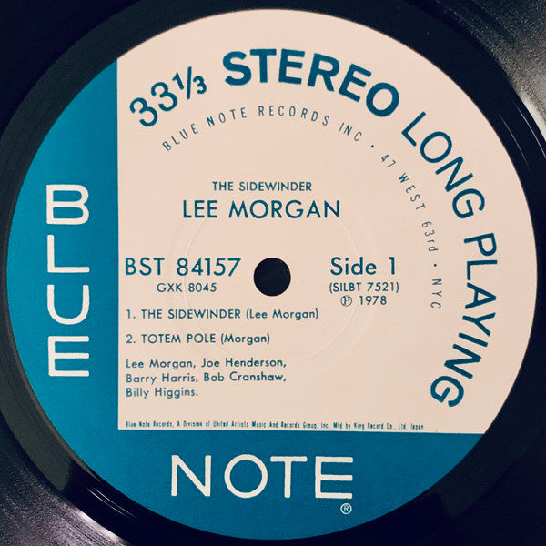 Image of Label Cover of LP - VG/VG+ - LEE MORGAN, The Sidewinder (Blue Note; GXK 8045, Japan 1978 Reissue, Insert, Missing the OBI), Sleeve has some staining and a small sticker.,  - 3126215E