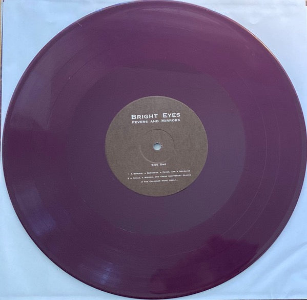 Image of Back Cover of 2xLP - VG/VG+ - BRIGHT EYES, Fevers And Mirrors (Dead Oceans; DOC284LP-C1, USA & Europe 2022 Reissue, Gatefold, Insert, Merlot Wave Vinyl), Water damage/crinkling to insert and inners. ,  - 2326320E