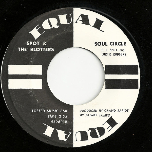 Image of Back Cover of 1124534E: 7" - SPOT & THE BLOTTERS, Circulating/Soul Circle (Equal; 459601, US )   /VG+