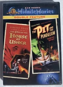 Image of Front Cover of 1234008E: DVD - VINCENT PRICE, The Fall of the House of Usher/The Pit and the Pendulum (MGM Presents Midnite Movies; , UK )   VG+/VG+