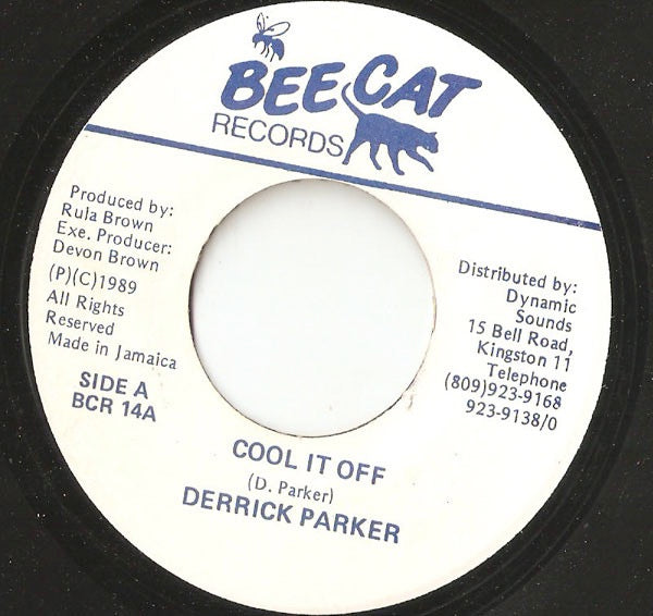 Image of Front Cover of 1214044C: 7" - DERRICK PARKER, Cool It Off (Bee Cat Records; BCR-45-13, Jamaica 1989) Few light marks  /VG