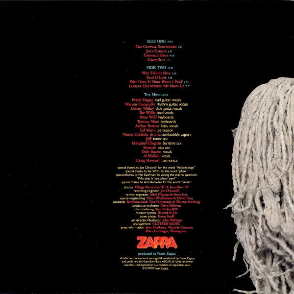 Image of Back Cover of 1214087C: CD - FRANK ZAPPA, Joe's Garage Act 1 (Rykodisc; VACK-1238, Japan 2002 Reissue, Gatefold Vinyl Replica, Insert, No Obi)   VG+/VG+