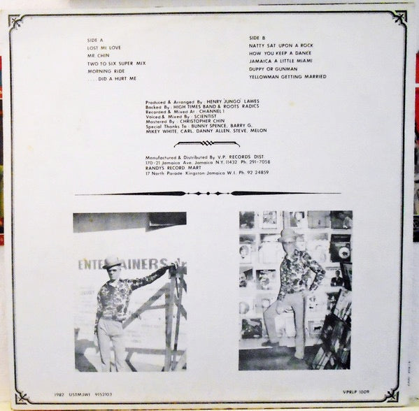 Image of Back Cover of LP - VG/VG - YELLOWMAN, Duppy Or Gunman (Jah Guidance; VPRLP 1009, US 1982), Solid copy!,  - 3016150C